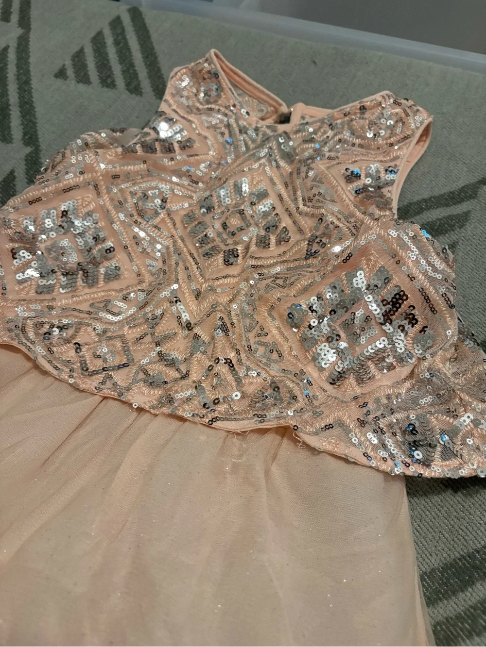 GB girls Blush Sequin Tulle Party Dress